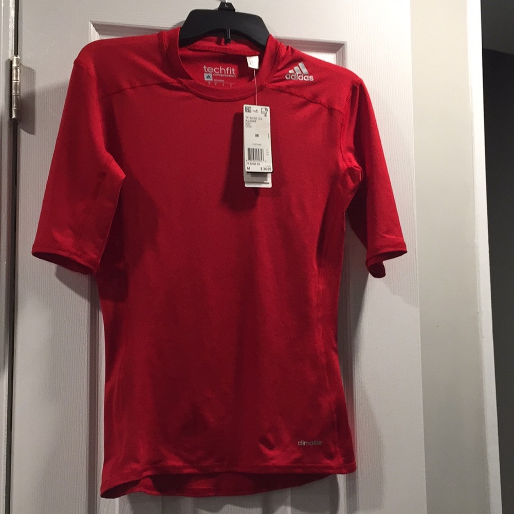 Men’s Adidas Red Techfit Compression Shirt